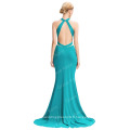 Grace Karin 2016 Dark Turquoise Deep V-Neck Backless High-Split Robes de soirée GK000047-1